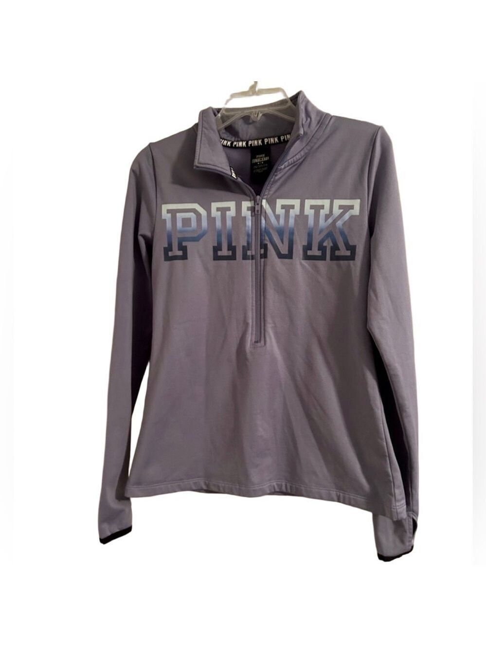 PINK Ultimate Quarter Zip Long Sleeve Top Purple Blue Gradient Size M